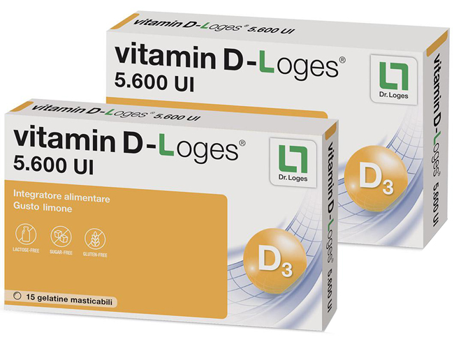VITAMIN D-LOGES 30 GELATINE MASTICABILI GUSTO LIMONE 42 G - farmaidea24.com