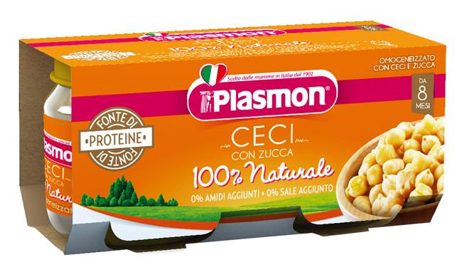 PLASMON OMOGENEIZZATO CECI/ZUCCA 2 X 80 G - farmaidea24.com