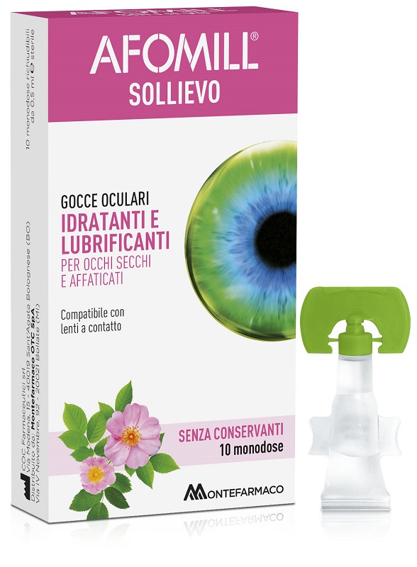 AFOMILL SOLLIEVO GOCCE OCULARI OCCHI 10 FIALE DA 0,5 ML - farmaidea24.com