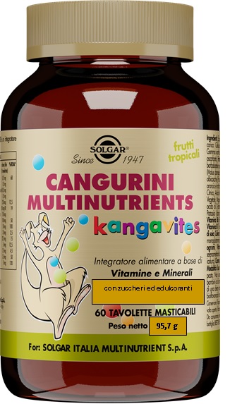 CANGURINI MULTINUTRIENTS FRUTTI TROPICALI 60 TAVOLETTE - farmaidea24.com