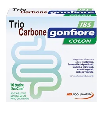 TRIOCARBONE GONFIORE IBS 10 BUSTE DUOCAM DA 2 G + 1,5 G - farmaidea24.com