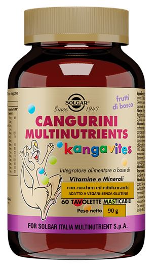 CANGURINI MULTINUTRIENTS FRUTTI BOSCO 60 TAVOLETTE MASTICABILI - farmaidea24.com