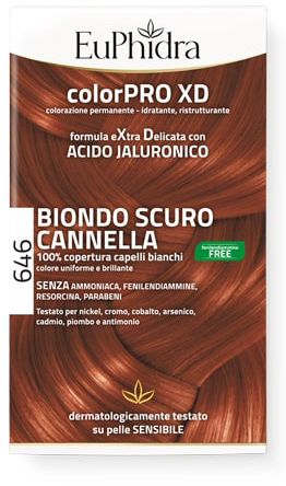 EUPHIDRA COLORPRO GEL COLORANTE CAPELLI XD 646 CANNELLA 50 ML IN FLACONE + ATTIVANTE + BALSAMO + GUANTI - farmaidea24.com