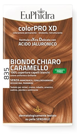 EUPHIDRA COLORPRO GEL COLORANTE CAPELLI XD 835 CARAMELLO 50 ML + ATTIVANTE + BALSAMO + GUANTI - farmaidea24.com