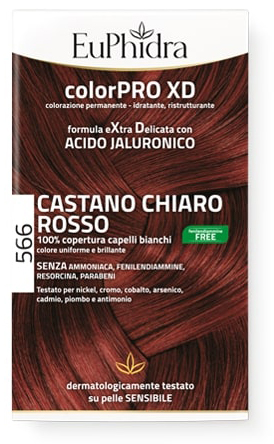 EUPHIDRA COLORPRO GEL COLORANTE CAPELLI XD 566 CASTANO CHIARO ROSSO 50 ML + ATTIVANTE + BALSAMO + GUANTI - farmaidea24.com