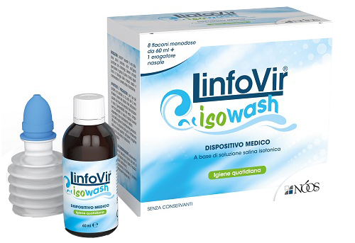 SOLUZIONE SALINA ISOTONICA LINFOVIR ISOWASH 8 FLACONI DA 60 ML - farmaidea24.com