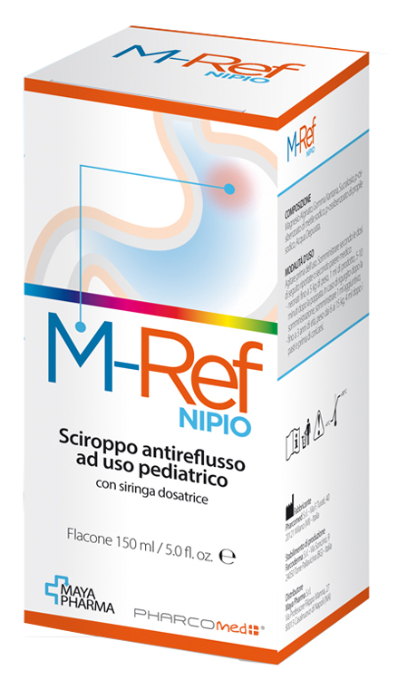 M-REF NIPIO SCIROPPO ANTIREFLUSSO AD USO PEDIATRICO 150 ML CON SIRINGA DOSATRICE - farmaidea24.com