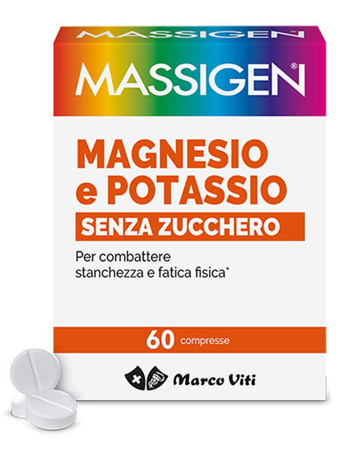 MASSIGEN MAGNESIO POTASSIO SENZA ZUCCHERI 60 COMPRESSE - farmaidea24.com