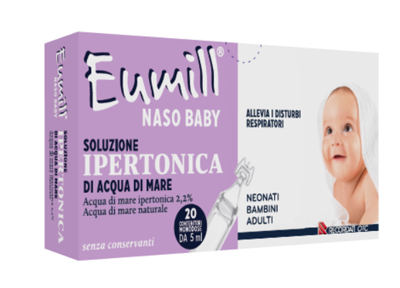 EUMILL NASO BABY SOLUZIONE IPERTONICA 20 CONTENITORI MONODOSE 5 ML - farmaidea24.com