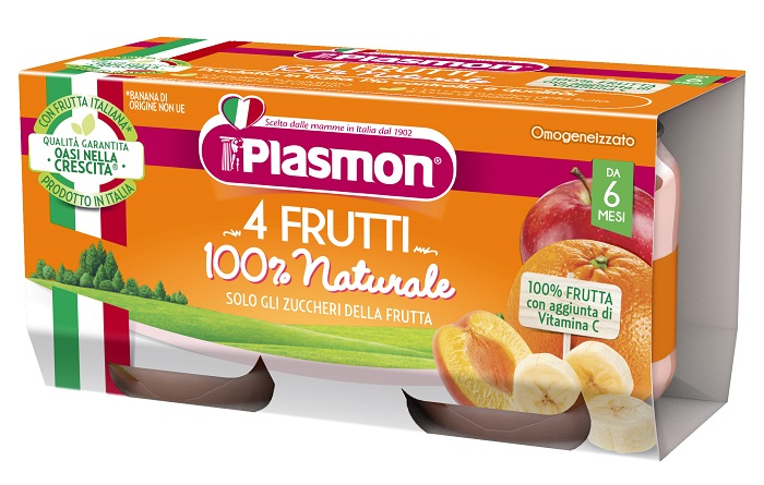 PLASMON OMOGENEIZZATO 4 FRUTTI 2 X 80 G - farmaidea24.com