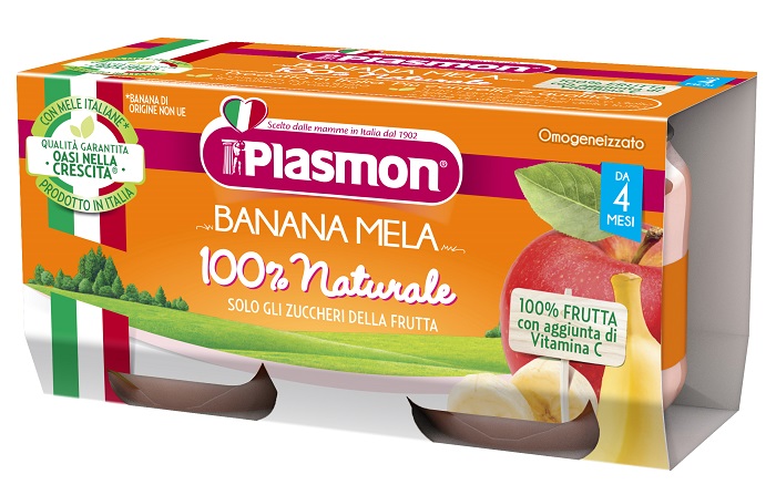 PLASMON OMOGENEIZZATO BANANA MELA 2 X 80 G - farmaidea24.com