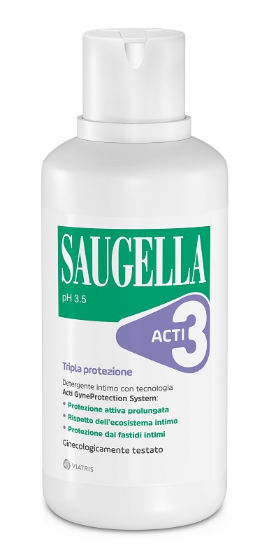 SAUGELLA ACTI3 TRIPLA PROTEZIONE DETERGENTE INTIMO 500 ML - farmaidea24.com