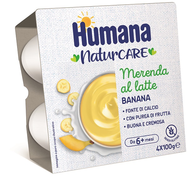 HUMANA MERENDA LATTE BANANA 4 PEZZI DA 100 G - farmaidea24.com