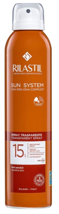 RILASTIL SUN SYSTEM TRANSPARENT SPRAY SPF15 200 ML - farmaidea24.com