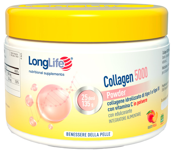LONGLIFE COLLAGEN 5000 POWDER PESCA 130 G - farmaidea24.com