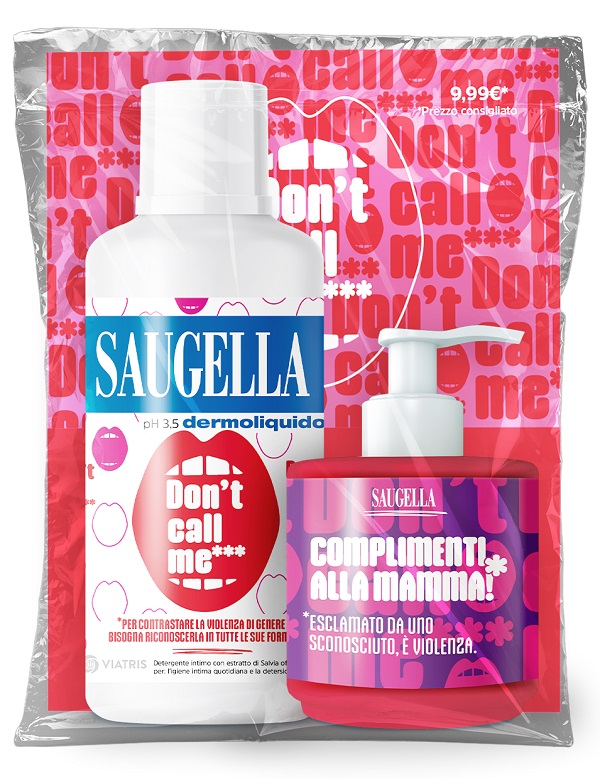 SAUGELLA BUNDLE DERMOLIQUIDO DON'T CALL ME 1 SAUGELLA DERMOLIQUIDO 500 ML CON ETICHETTA EDIZIONE LIMITATA + 1 MINISIZE SAMPLE CON PUMP 150 ML - farmaidea24.com