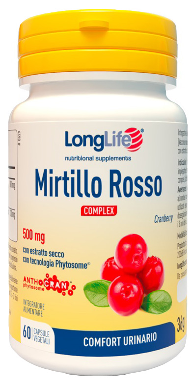 LONGLIFE MIRTILLO ROSSO COMPLEX 60 CAPSULE VEGETALI - farmaidea24.com