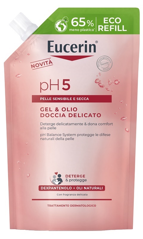 EUCERIN GEL & OLIO DOCCIA DELICATO 400 ML REFILL - farmaidea24.com