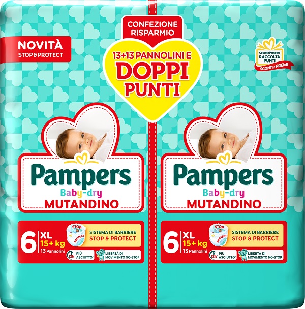 PAMPERS BABY DRY PANNOLINO MUTANDINA EXTRA LARGE DUO 26 PEZZI - farmaidea24.com