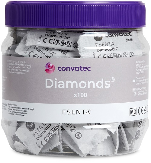 BUSTINE GELIFICANTI ANTIODORE PER STOMIA ESENTA DIAMONDS 100 PEZZI - farmaidea24.com