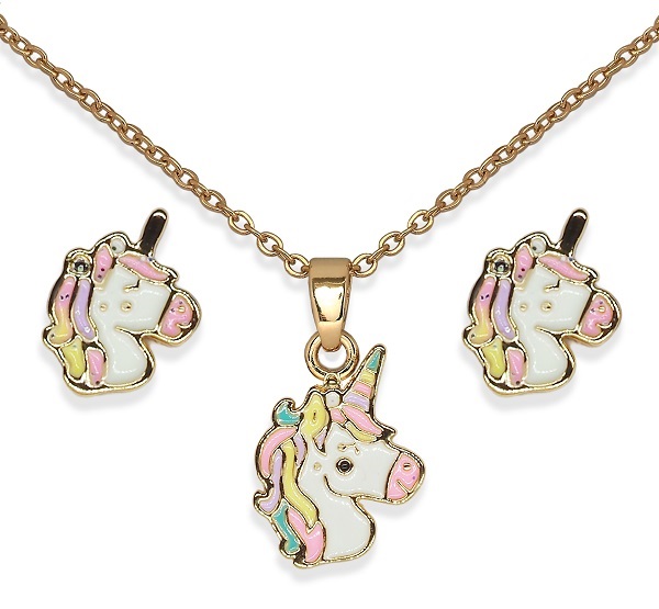 BJS013 PARURE KING UNICORN GOLD PLATED - farmaidea24.com