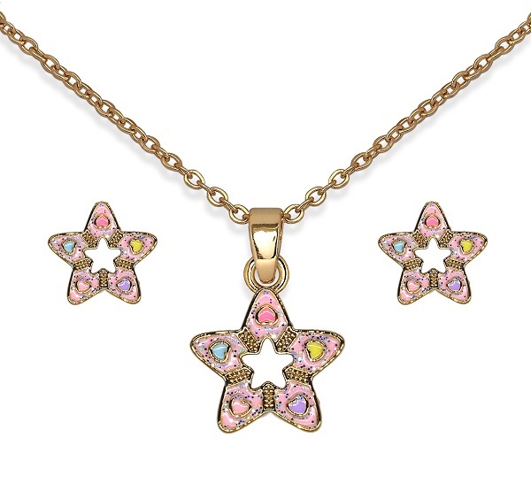 BJS017 PARURE HAPPY STAR GOLD PLATED - farmaidea24.com