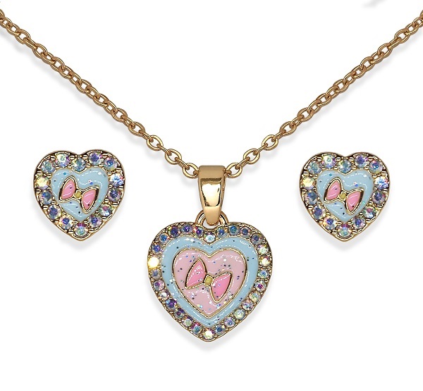 BJS018 PARURE HEART IN HEART GOLD PLATED - farmaidea24.com