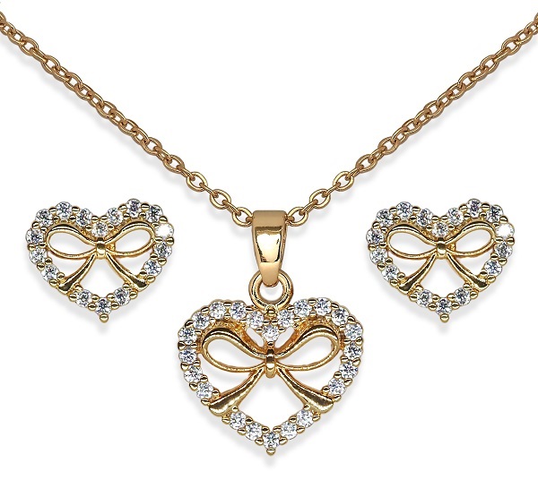 BJS020 PARURE GIFT HEART GOLD PLATED - farmaidea24.com