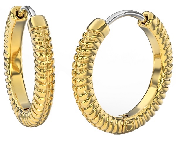 BJT385 ORECCHINO QUEEN ANNE 18MM GOLD PLATED - farmaidea24.com