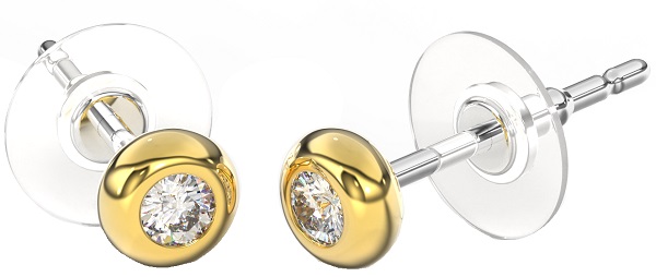 BJT396 ORECCHINO QUEEN RANIA 4MM GOLD PLATED - farmaidea24.com