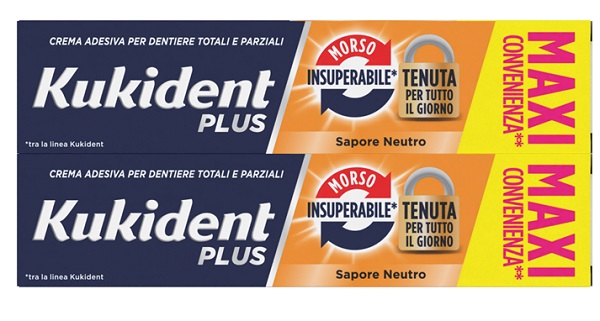KUKIDENT BIPACCO MORSO INSUPERABILE CREMA ADESIVA DENTIERE 57 G X 2 - farmaidea24.com