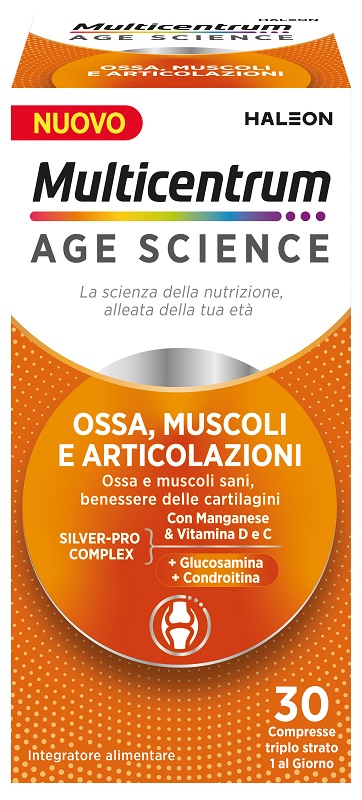 MULTICENTRUM AGE SCIENCE OSSA MUSCOLI ARTICOLAZIONI 30 COMPRESSE - farmaidea24.com