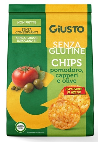 GIUSTO SENZA GLUTINE CHIPS POMODORO CAPPERI E OLIVE 40 G - farmaidea24.com