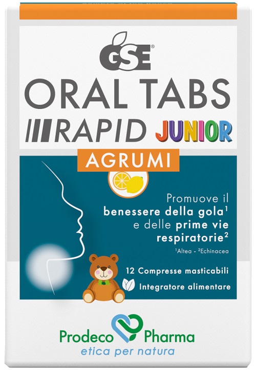 GSE ORAL TABS RAPID JUNIOR 12 COMPRESSE MASTICABILI DA 1,5 G - farmaidea24.com