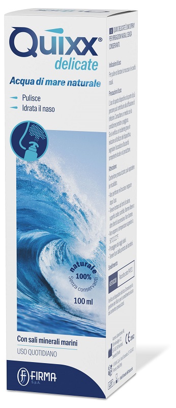 SOLUZIONE SPRAY PER IRRIGAZIONI NASALI QUIXX DELICATE ACQUA MARINA ISOTONICA 100 ML - farmaidea24.com