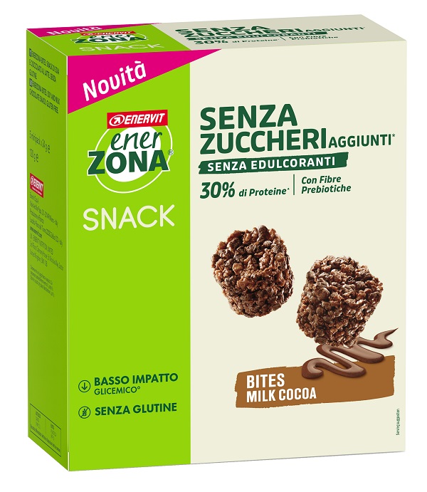 ENERZONA BITES MILK COCOA SENZA ZUCCHERI AGGIUNTI 24 G 5 PEZZI - farmaidea24.com