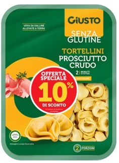 GIUSTO SENZA GLUTINE TORTELLINI PROCIUTTO CRUDO 250 G TAGLIO PREZZO -10% - farmaidea24.com
