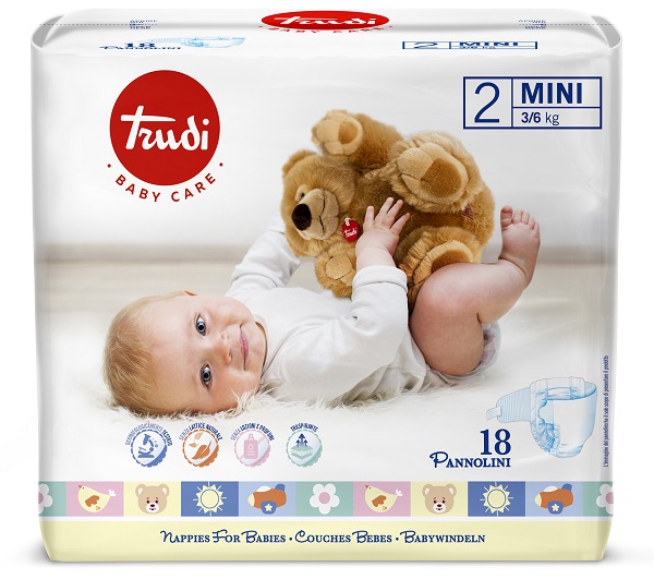 TRUDI BABY CARE PANNOLINO PER BAMBINI MINI 3/6KG 18 PEZZI - farmaidea24.com