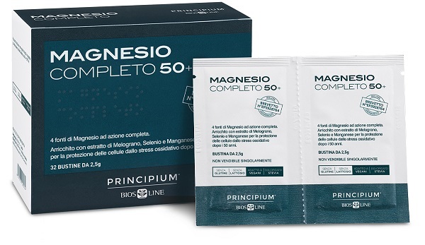 PRINCIPIUM MAGNESIO COMPLETO BREVETTATO 50+ 32 BUSTINE DA 2,5 G - farmaidea24.com