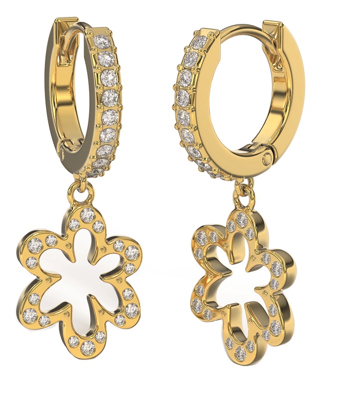 BJT411 ORECCHINI SANTORINI/CRISTALLI BIANCHI GOLD PLATED - farmaidea24.com