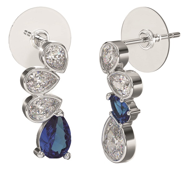 BJT420 ORECCHINI BLUEEYE 18MM STAINLESS STEEL - farmaidea24.com