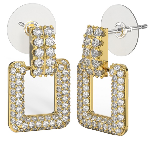 BJT424 ORECCHINI FULL/CRISTALLI MULTICOLOR 20MM GOLD PLATED - farmaidea24.com