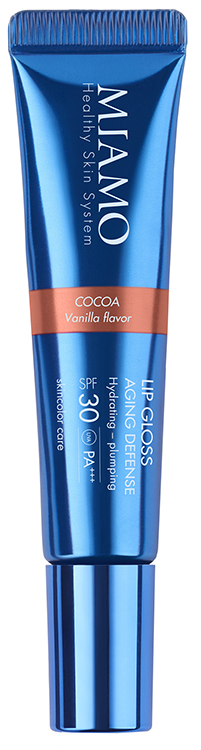 MIAMO SKINCOLOR CARE LIP GLOSS AGING DEFENSE SPF 30+ COCOA VANILLA FLAVOR 15 ML - farmaidea24.com