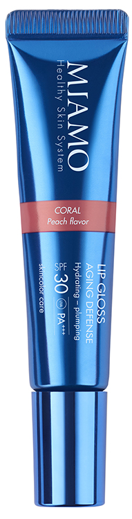 MIAMO SKINCOLOR CARE LIP GLOSS AGING DEFENSE SPF 30+ CORAL PEACH FLAVOR 15 ML - farmaidea24.com