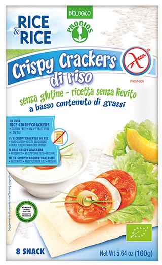 RICE&RICE CRISPY CRACKERS 100% RISO 160 G SENZA LIEVITO - farmaidea24.com