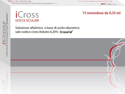 ICROSS SOLUZIONE OFTALMICA ACIDO IALURONICO CROSS-LINKATO 0,2% 15 MONODOSI DA 0,35 ML - farmaidea24.com