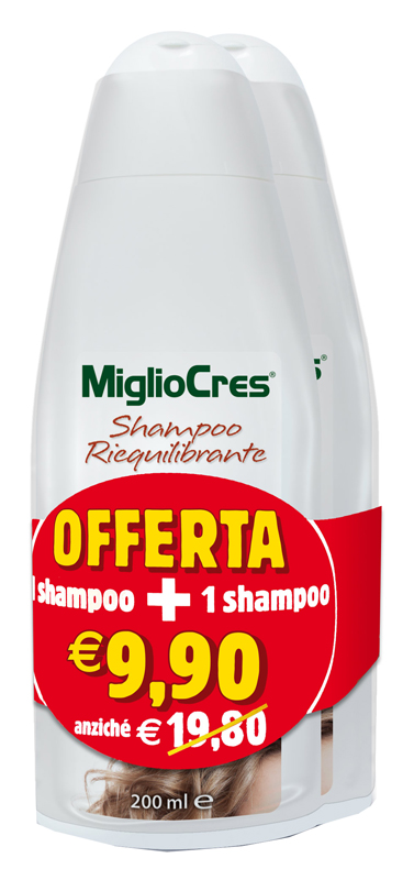 MIGLIOCRES SHAMPOO RIEQUILIBRANTE BIPACK 200 ML - farmaidea24.com