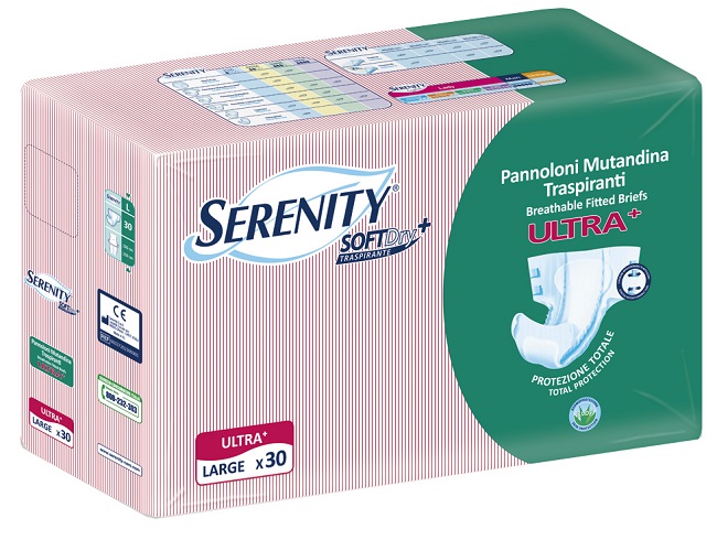PANNOLONE A MUTANDINA SERENITY FITTED ULTRA + ALOE L 30 PEZZI - farmaidea24.com