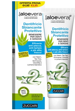 ALOEVERA2 DENTIFRICIO SBIANCANTE PROTETTIVO CON STEVIA 100 ML - farmaidea24.com