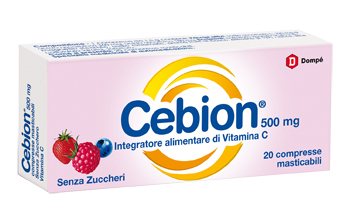 CEBION MASTICABILE SENZA ZUCCHERO VITAMINA C 500 MG 20 COMPRESSE - farmaidea24.com